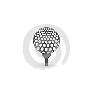 Golf Ball on Tee icon. Vector illustration